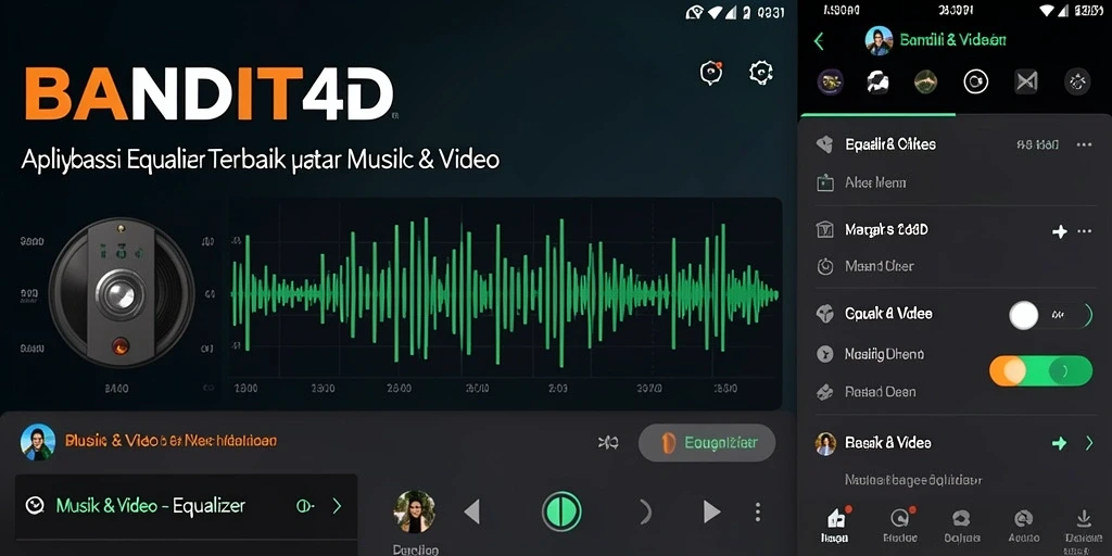 Tampilan antarmuka <strong>BANDIT4D</strong> menunjukkan kontrol dan fitur Equalizer dengan jelas.