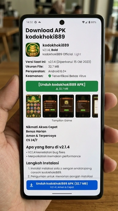 Tampilan halaman APK kodokhoki889