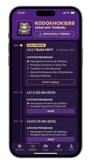 Tampilan riwayat versi kodokhoki889